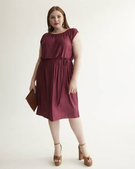 Pleated Sleeveless Dress