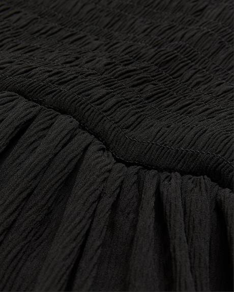 Black Textured Halter Maxi Dress - Addition Elle