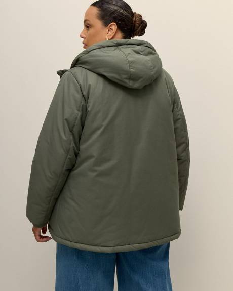 Sherpa Lined Parka Jacket with Faux-Fur Hood