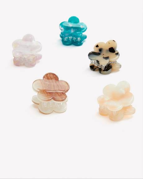 Mini Flower Hair Clips, Set of 5