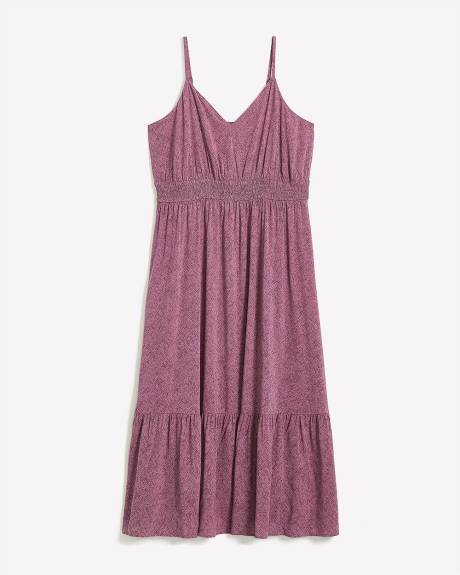 Robe longue sans manches à motif, tissu responsable