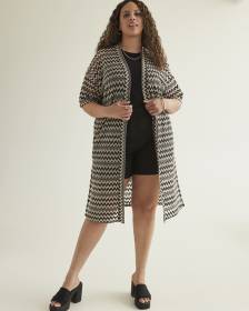 Long Cardigan with Kimono Sleeves