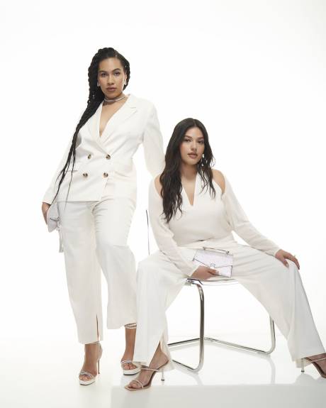 White Double-Breasted Blazer - Addition Elle