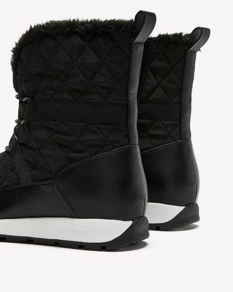 Extra Wide Width, Quilted Lace-Up Winter Boots