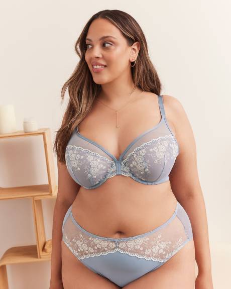 Soutien-gorge pigeonnant à bonnets brodés non doublés, avec armatures - Déesse Collection