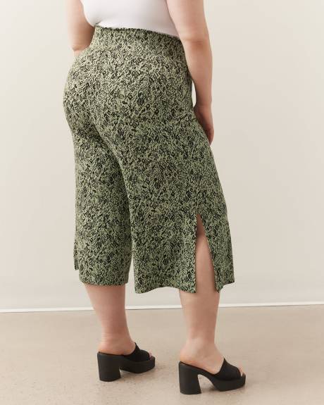 Pantacourt en tricot à motif, tissu responsable