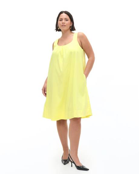 Poplin Swing Sleeveless Dress with Crossed Back - Addition Elle