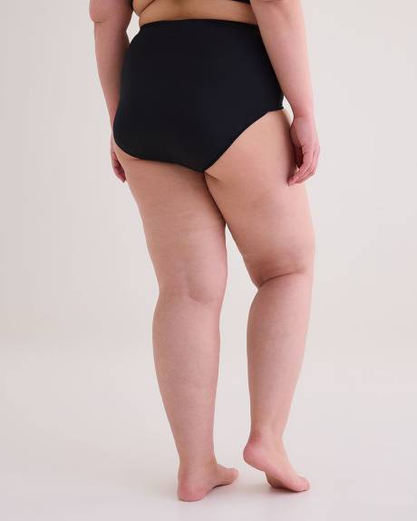 Culotte de maillot noir à taille haute torsadée