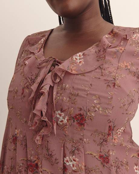 Short Floral Swing Ruffle Dress - Addition Elle