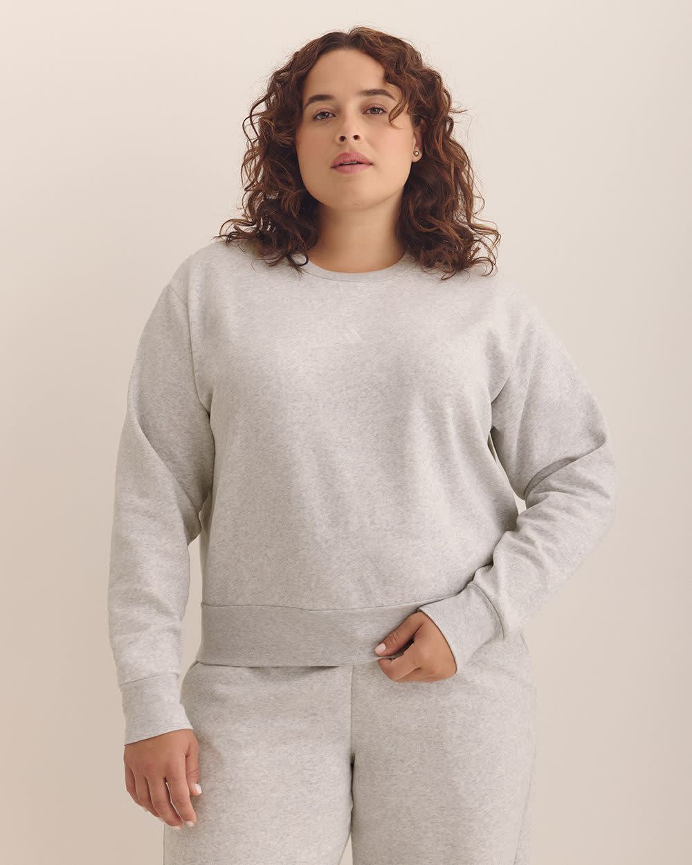Heather Grey Feel Cozy Sweatshirt with Small Logo - adidas