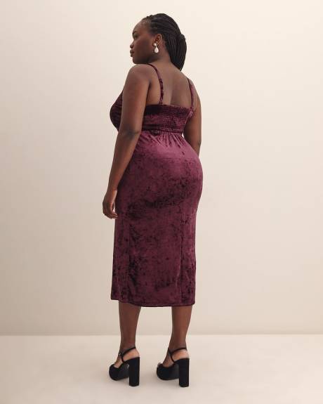 Responsible, Sleeveless Midi Dress with Laced V-Neck - Addition Elle