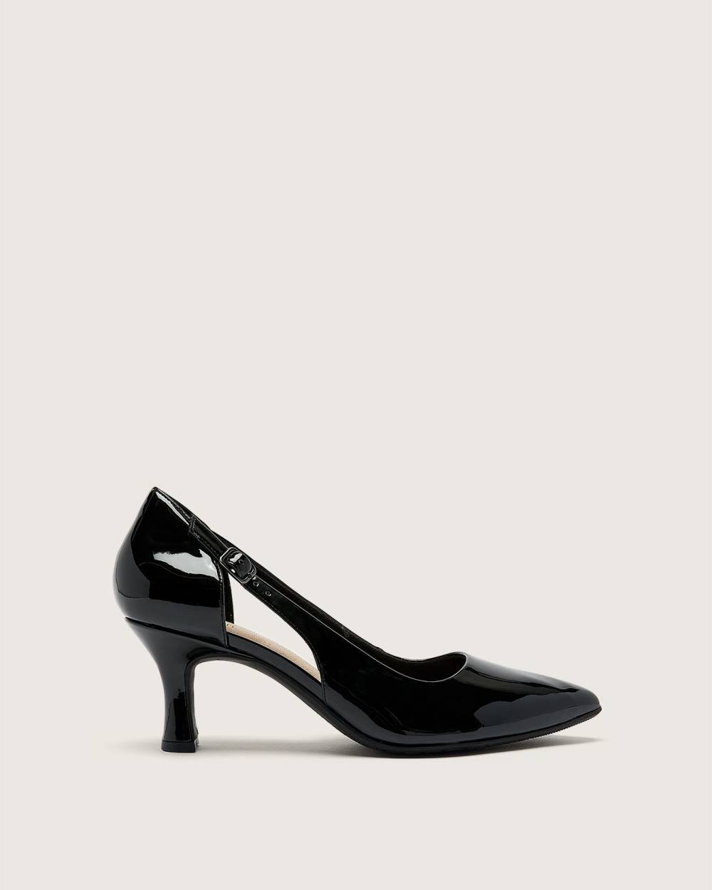 Wide Width, Kataleyna Rae Black Patent Pump Shoe - Clarks