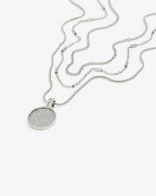 Three-Layer Necklace with Paper Glitter Disc Pendant