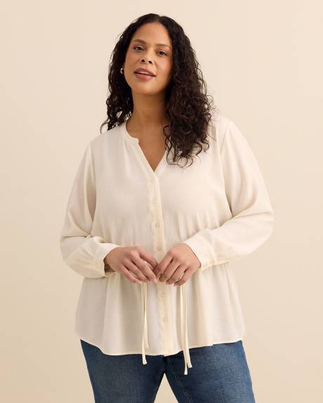 Buttoned Down Cinched-Waist Shirt