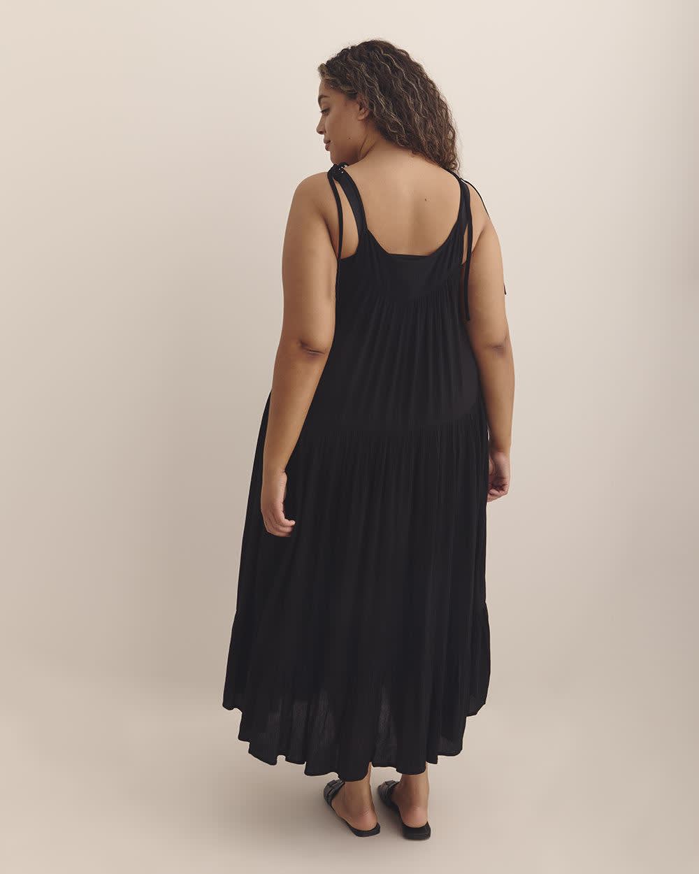 Long Crinkle Swim Cover-Up Dress Long Crinkle Swim Cover-Up Dress