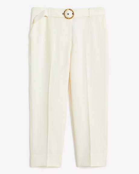 Cropped Straight-Leg Pant with Sash