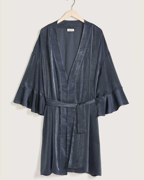 Boudoir Stretch Satin Kimono Robe - Déesse Collection