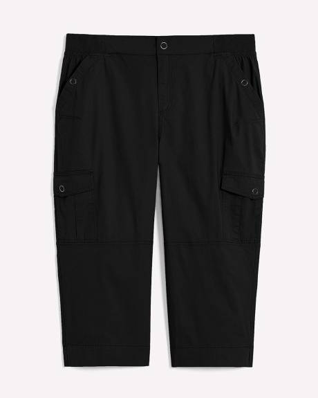 Cotton Capri with Ribbed Waistband
