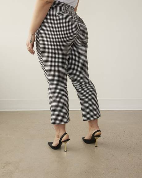 Gingham Flared-Leg Pants