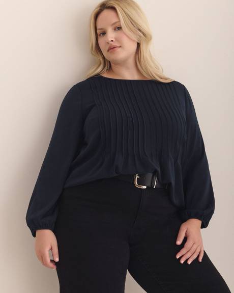 Blouse plissée à manches longues