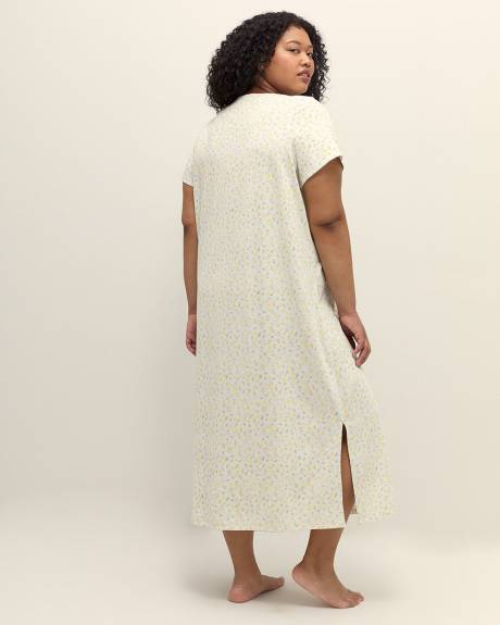 Chemise de nuit chinée longue à manches courtes - ti Voglio