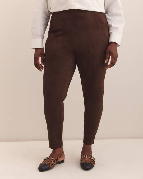 Brown Faux-Suede Fashion Legging