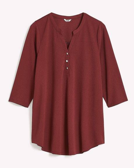 A-Line Knit Tunic with 3/4-Sleeves