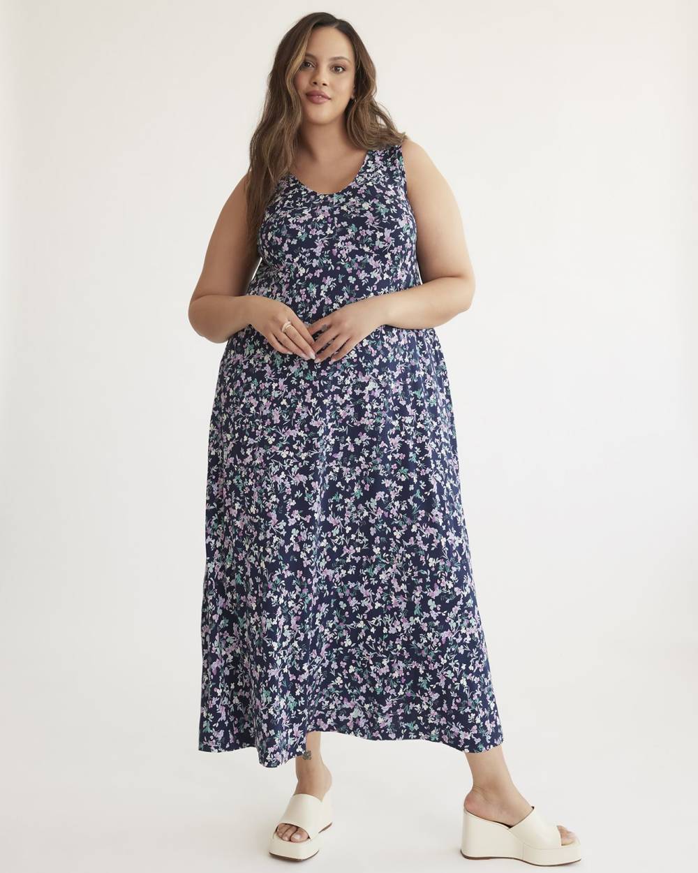 Responsible, Sleeveless Maxi Empire Dress