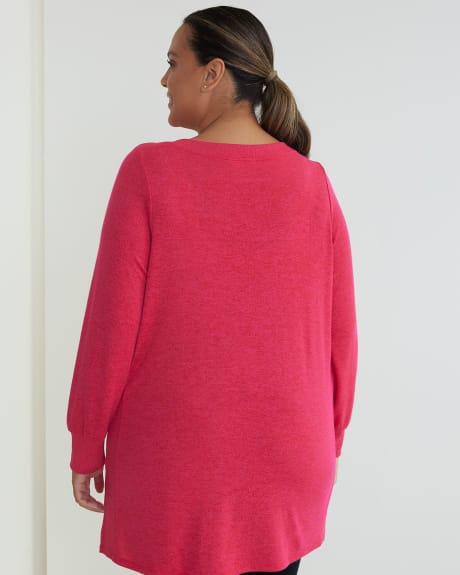Tunique en tricot avec bandes latérales côtelées