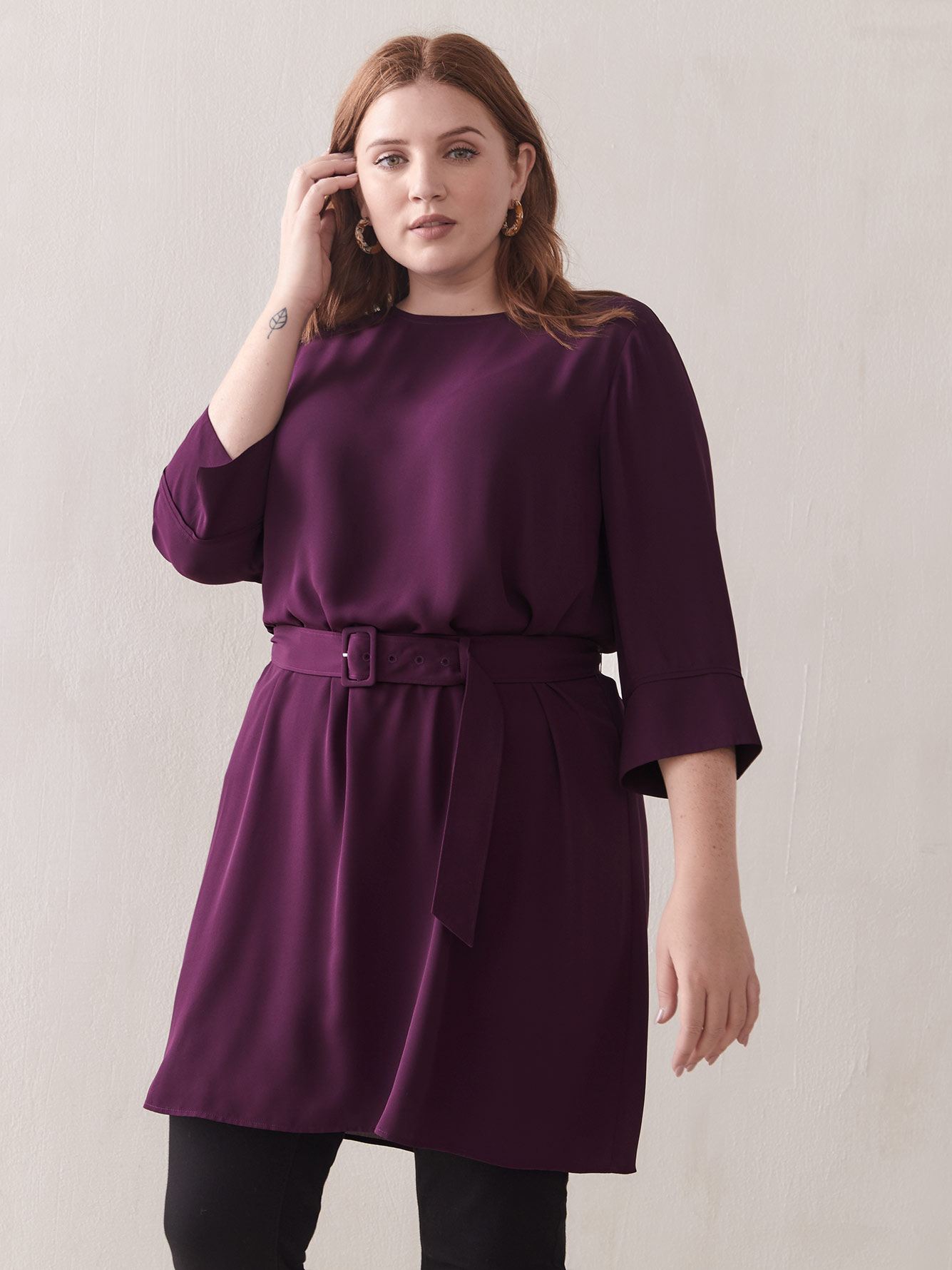 belted tunic dress
