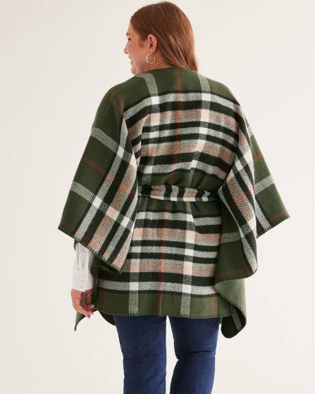 Belted Plaid Cape
