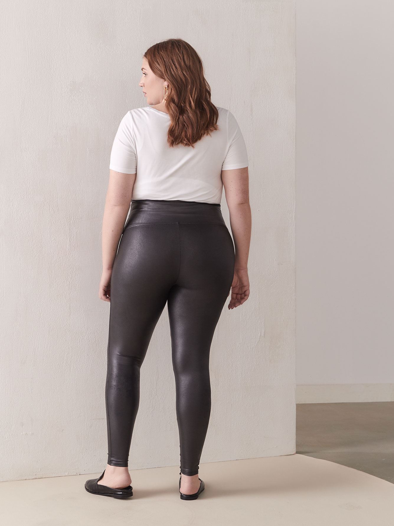 spanx faux leather leggings petite medium