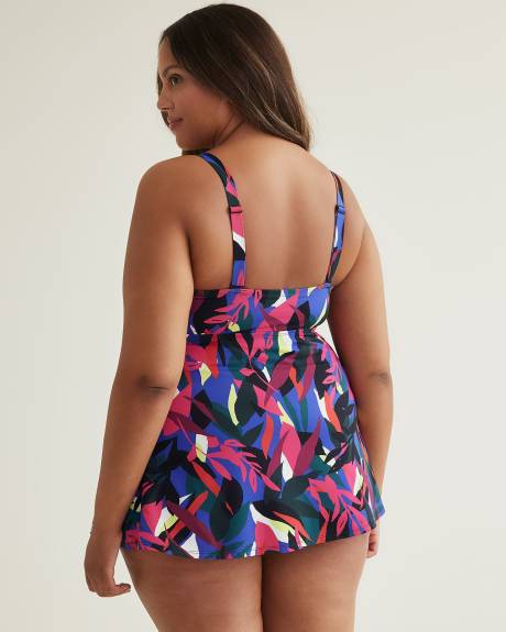 Robe-maillot tropicale avec bandeau torsadé