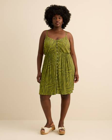 Button-Up Sleeveless Dress