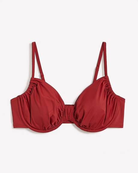 Red Underwire Satin Bikini Top
