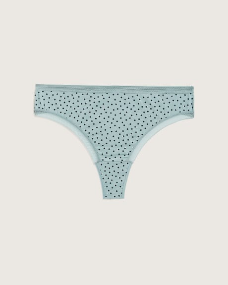Printed Thong with Lace Trims - tiVOGLIO