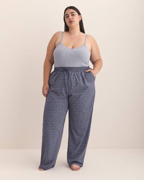 Pantalon de pyjama bleu à motif en jersey de coton - ti Voglio