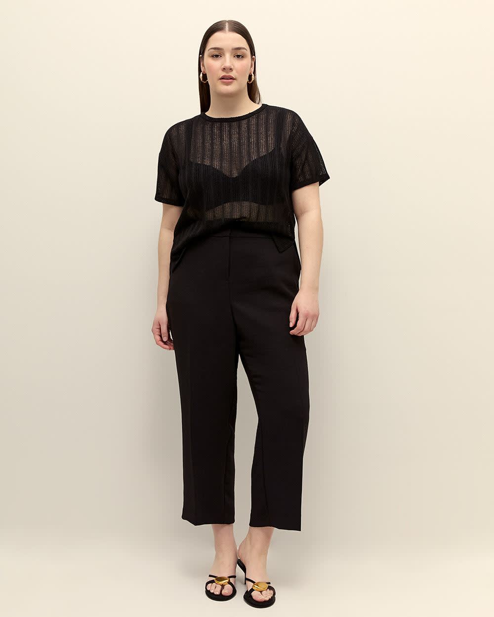 Black Straight-Leg Cropped Pant - Addition Elle