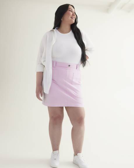 Jupe-short cargo avec bande de taille côtelée