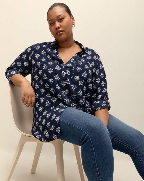 Responsible, Challis Buttoned-Down Tunic Blouse