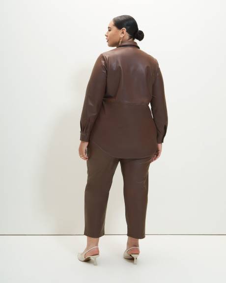 Faux Leather Buttoned Down Tunic - Addition Elle