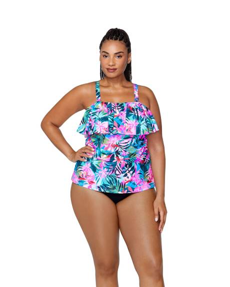 Bandeau Sella Tankini Top - Raisins Curve