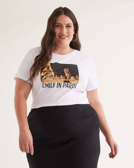 Crewneck Tee with Emily in Paris Print