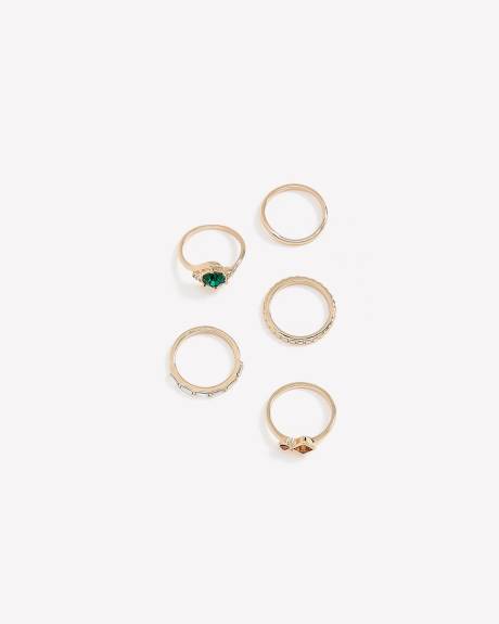 Golden Assorted Rings with Stones