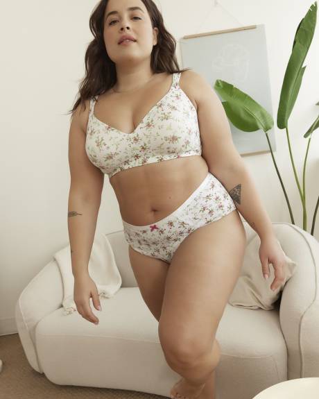 Floral Brief with Lace Appliqué - ti VOGLIO