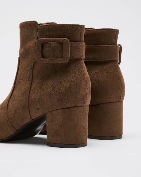 Extra Wide Width, Block-Heel Bootie with Side Buckle