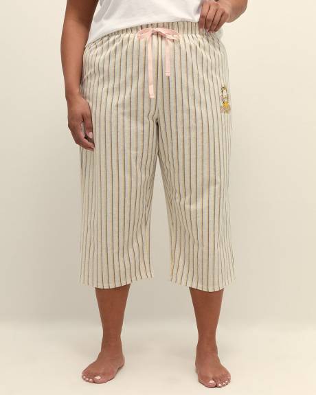 Pyjama Capri Pant with Garfield Floral Print - ti Voglio