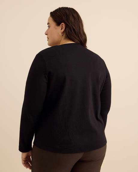 Haut &agrave; manches longues, col rond