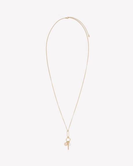 Long Necklace with Mini Pendants and Pearls