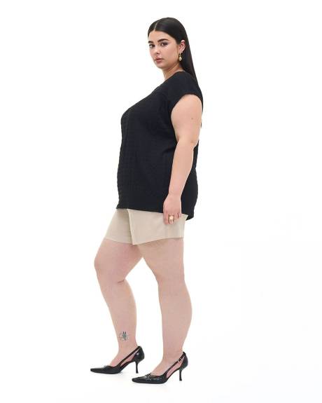 Knit Top with Crew Neck - Addition Elle